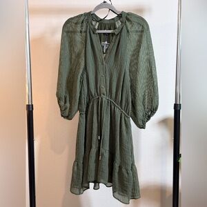 MINKPINK Olive Striped Button-Up Dress
